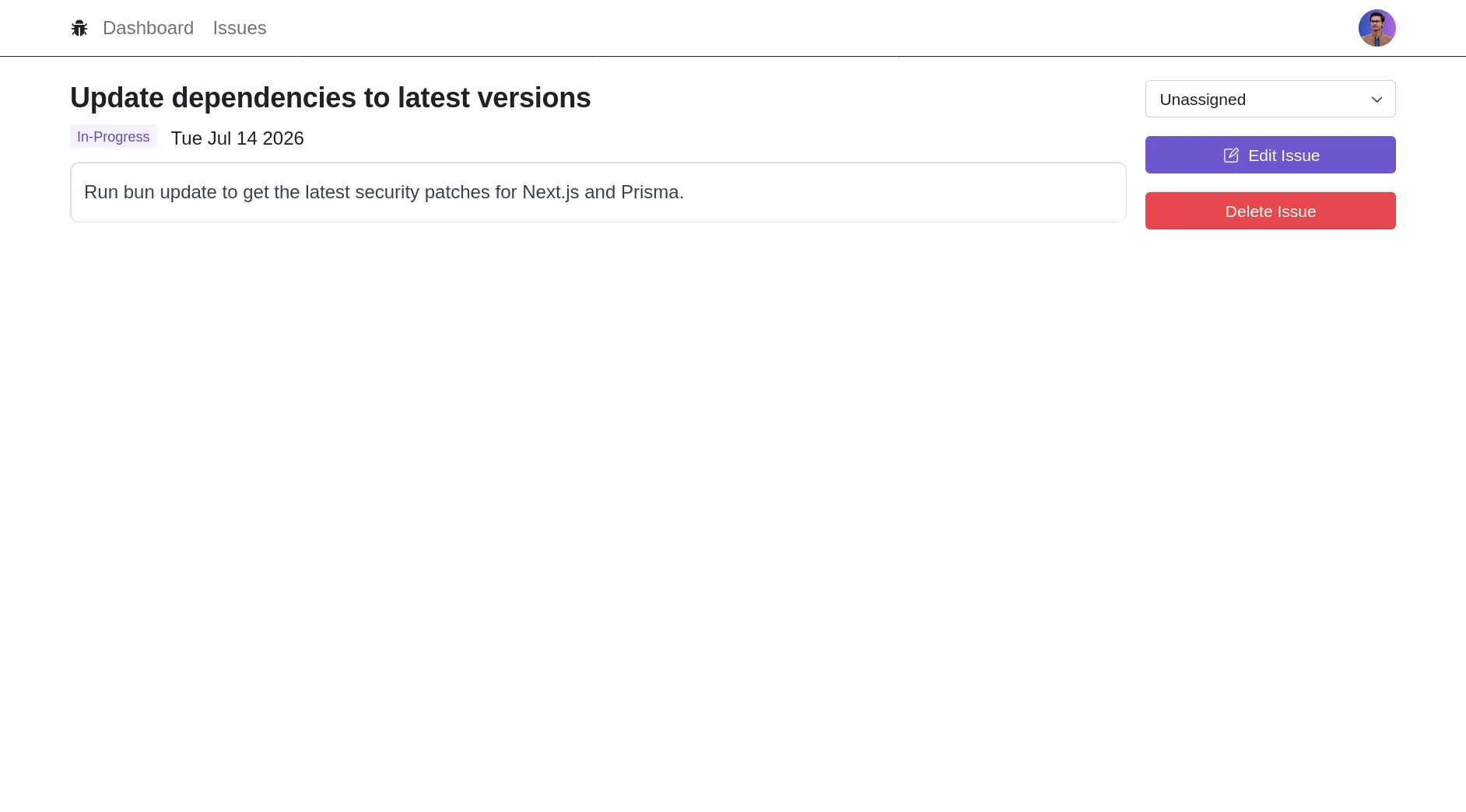 Issue Tracker New Issue Creation