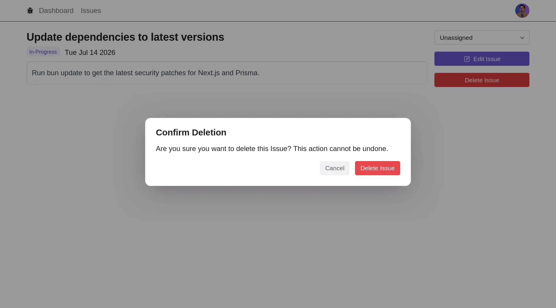 Issue Tracker Assignment & Status Controls