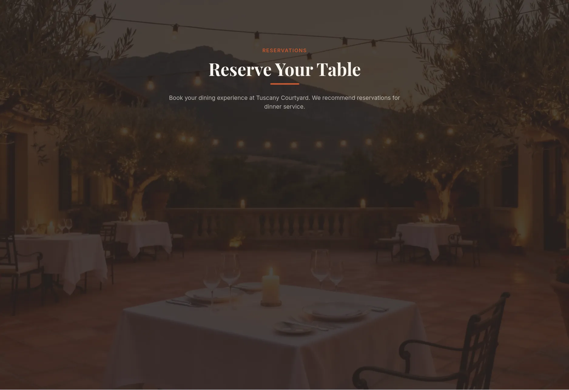 Tuscany Courtyard Private Events